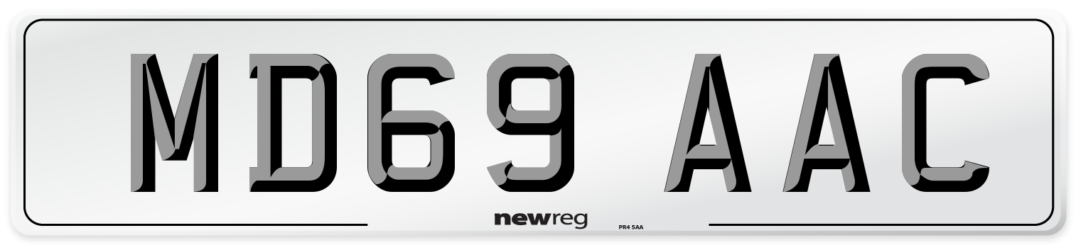 MD69 AAC Number Plate from New Reg